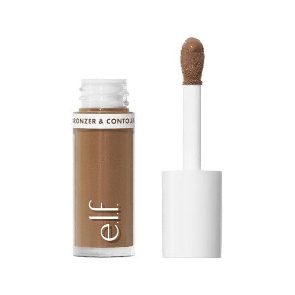 e.l.f. Bronzer liquide Camo et contour, hautement pigmenté, finition brillante daspect naturel, longue tenue, applicateur ar