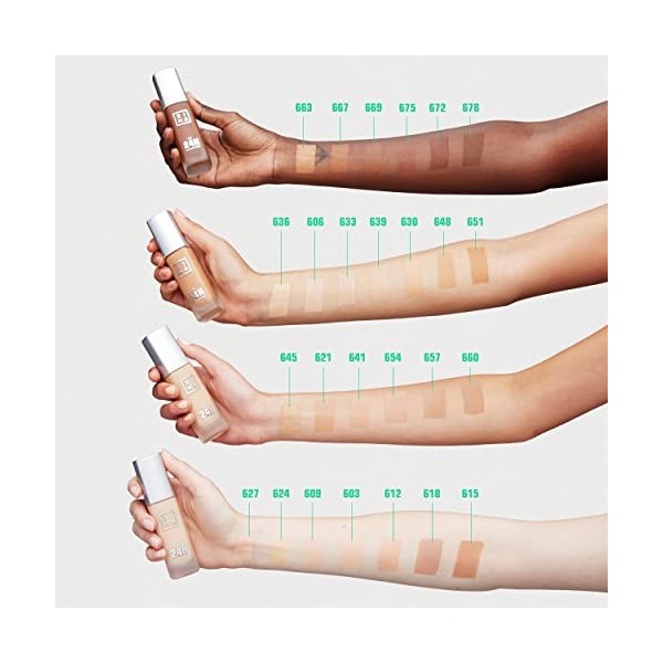 3INA MAKEUP - The 24h Foundation 609 - Fond de Teint Rose clair avec Sous-Teinte Rose/Neutre - Fond de Teint Couvrant Imperfe