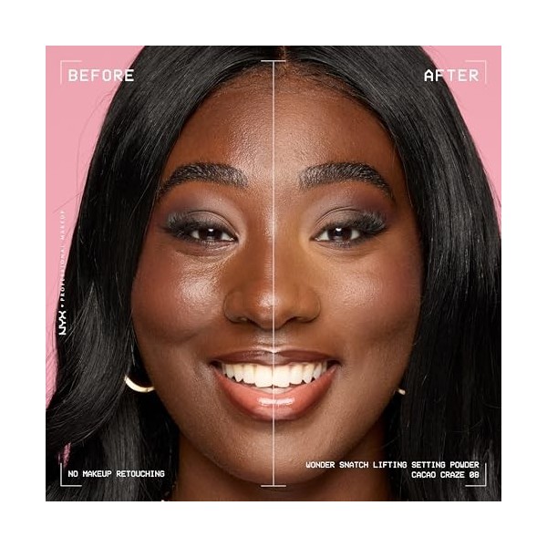 NYX Professional Makeup Wonder Snatch Powder – Poudre libre fixatrice – Fini mat doux – Tenue 16H Sans Effet plâtre – Texture