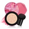 KYDA Air Cushion Blush, Mushroom Air Cushion Blusher Natural Glow Liquid Blusher pour joues et yeux, opacité mate, facile à e
