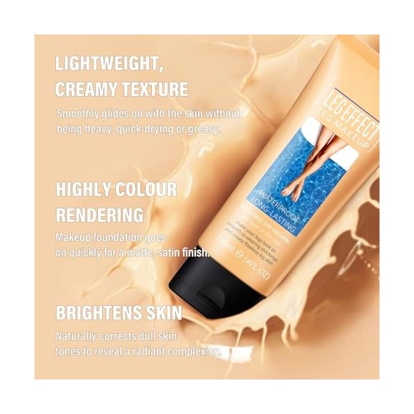 Boobeen Maquillage des jambes et du corps - Imperméable - Pour le maquillage des jambes - Illuminateur - Illuminateur - Éclai