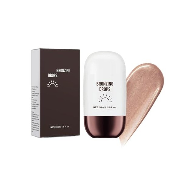 KARLOR Illuminateur liquide 50 ml - Bronzer Liquid Glow - Maquillage liquide - Brillance - Illuminateur pour le visage et le