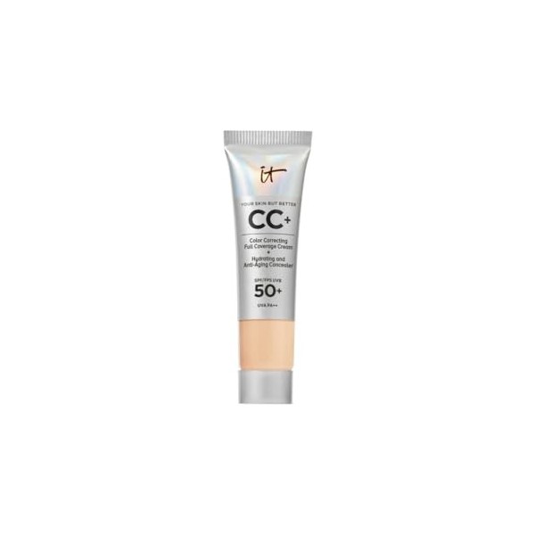 IT Cosmetics CC+ Crème, Fond de Teint Haute Couvrance SPF 50, Correcteur de Teint & Sérum Anti-Âge, Enrichi en Niacinamide & 