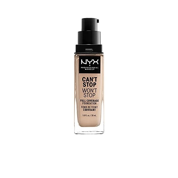 NYX Professional Makeup Fond de Teint Liquide Couvrant Tenue 24h Cant Stop Wont Stop Liquid Foundation, Waterproof, Fini Ma