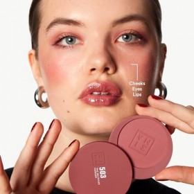 3INA MAKEUP - The No-Rules Powder 503 - Rose nude - Poudre Compacte 3 en 1 Rose nude pour Yeux Lèvres et Joues - Poudre avec 