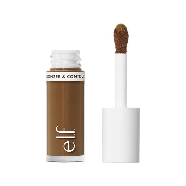 e.l.f. Camo Poudre bronzante liquide et contour, hautement pigmentée, finition brillante naturelle, longue durée, applicateur