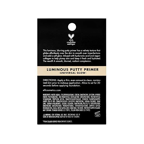 e.l.f. Cosmetics - Luminous Putty Primer | Base de maquillage qui laisse la peau avec un éclat radieux