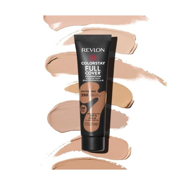 REVLON ColorStay Full Cover - Fond de Teint Couvrant Imperfections - Maquillage Teint - Couvrance optimale et fini mat - Rési