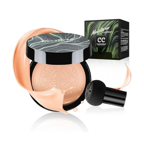 Mushroom Head Air Cushion CC Cream, coussin dair CC crème, crème BB hydratante et éclaircissante, fond de teint anti-cernes
