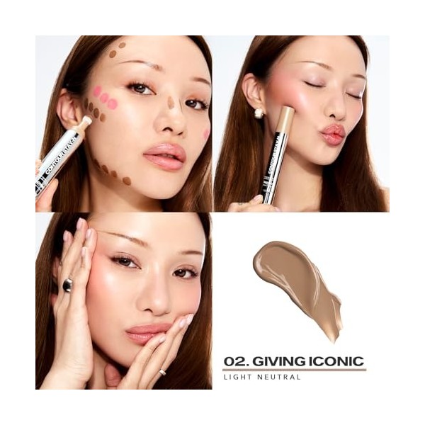 Sacheu Liquide Contour Stay-N Crème Longue Tenue Maquillage Contour — Formule Légère & Modulable Végan et Sans Cruauté, Givin