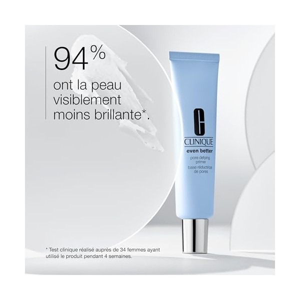 Clinique Even Better Base Réductrice de Pores à lAcide Hyaluronique + Niacinamide Tous Types de Peaux | Floute les Pores + R