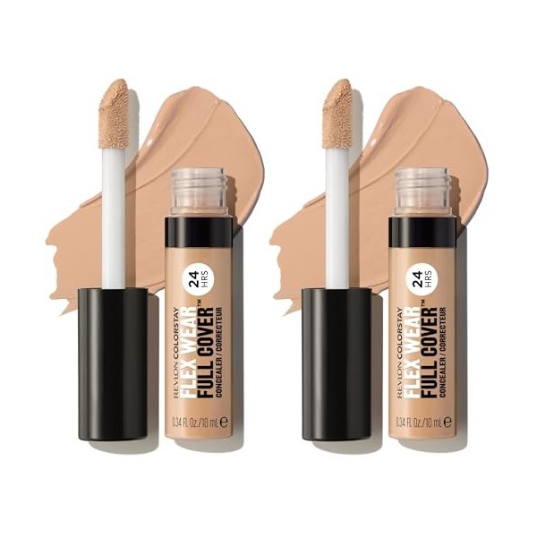 Revlon ColorStay Flex Wear Full Cover, Anticernes haute couvrance, infusé dacide hyaluronique et de vitamine E, texture flex