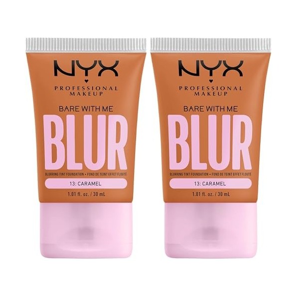 NYX Professional Makeup Fond de Teint Effet Flouté Bare With Me Blur, Couvrance Moyenne, Fini Mat Naturel, Niacinamide, Match