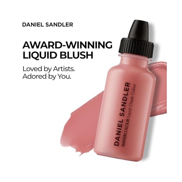 Daniel Sandler Blush Liquide Watercolour – Cherub Formule Légère et Modulable Résistante à lEau pour Joues, Lèvres et Yeux