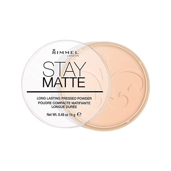 Rimmel Poudre Matifiante Stay Matte, Anti-brillance, Fini mat et naturel, 006 Warm Beige, 14g Lot de 2