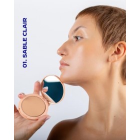 Poudre de Teint Soin Matifiant SPF15 – Fini Velouté & Protection UV – 99% d’Ingrédients d’Origine Naturelle – Teinte 01 Sable