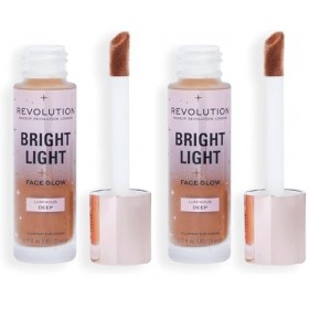 Revolution Bright Light Face Glow, Lueur Éclatante pour le Visage, Teint Lumineux, Luminous Deep Lot de 2 