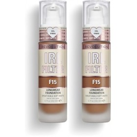 Makeup Revolution, Irl Filter, Longwear, Fond de Teint, F15, 23ml Lot de 2 