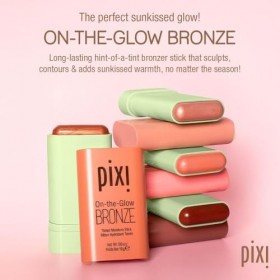Pixi Beauty On-the-Glow Bronze | Teinte: WarmGlow | Stick Bronzant Hydratant pour Joues et Lèvres | Multistick au Ginseng, Al
