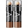 GEMEY MAYBELLINE Master Contour Fonds de Teint 2 en 1 03 Foncé Lot de 2 