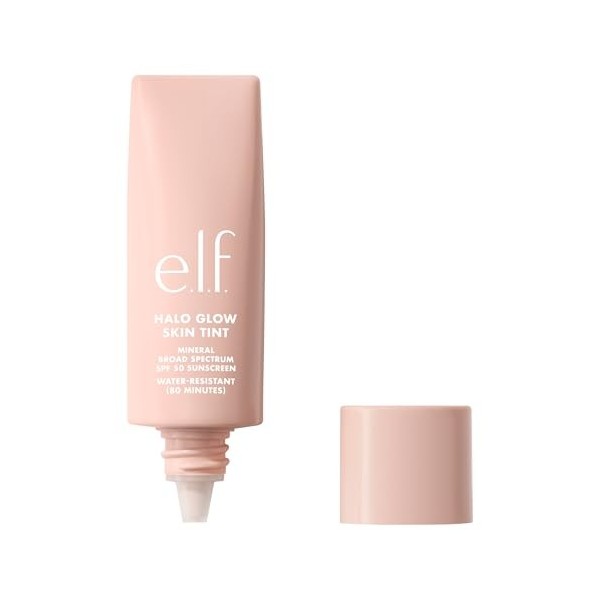 e.l.f. Halo Glow Teinte pour la peau SPF 50, hydratant teinté pour une couverture légère et constructible, crée un éclat natu