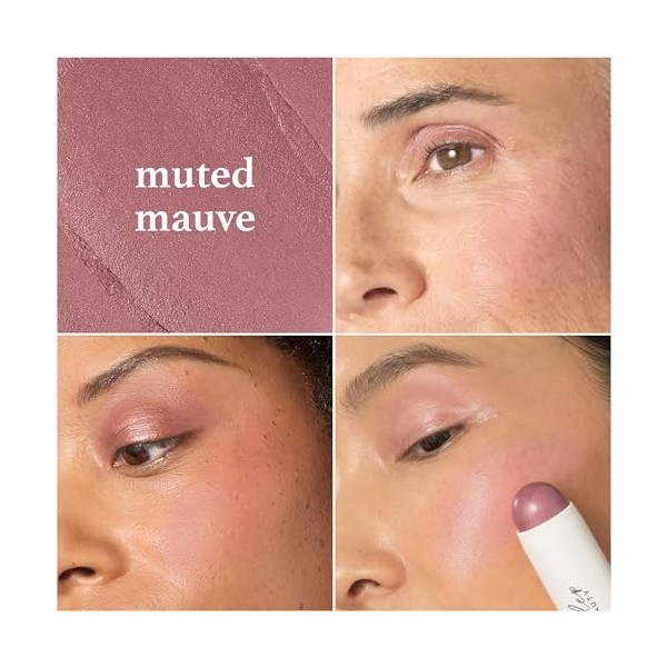 Julep Skip The Brush Stick de couleur 2 en 1 pour joues et lèvres mauve sourd , crème à poudre, fard à joues et baume à lèvr