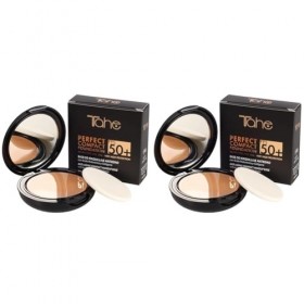 Tahe Compact Foundation Perfect Base de Maquillage Anti-âge, SPF 50+, 15 g 10 Pure Lot de 2 