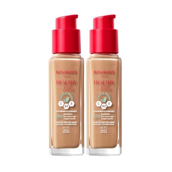 Bourjois - Fond de teint Healthy Mix Clean - 56,5 C Erable Lot de 2