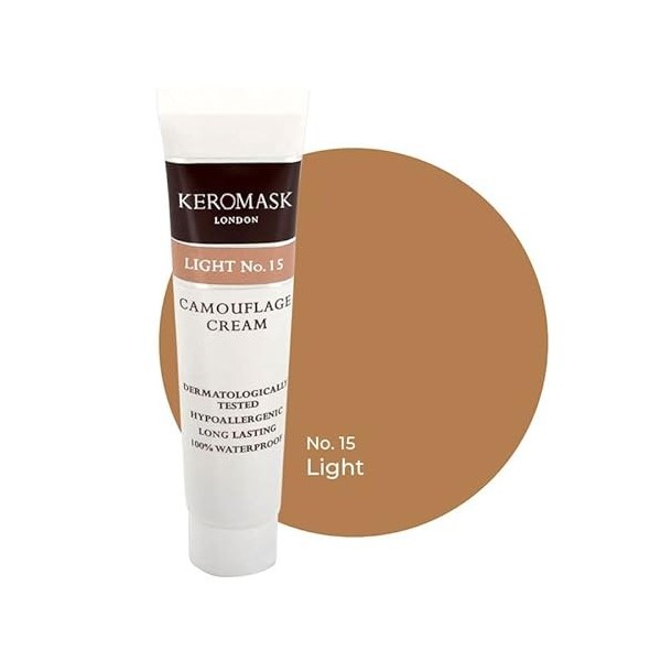 Keromask Anti-cernes anti-cernes à couverture complète hypoallergénique Light No 15 pour camouflage, vitiligo, tatouages, rou