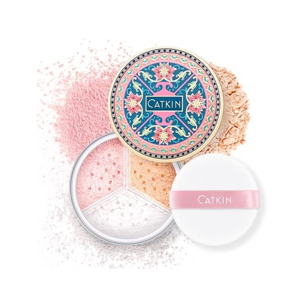 CATKIN Loose Setting Powder, Poudre Libre, Poudre Matifiante, Absorption de lExcès de Sébum, Anti-Pores, Correcteur de Coule