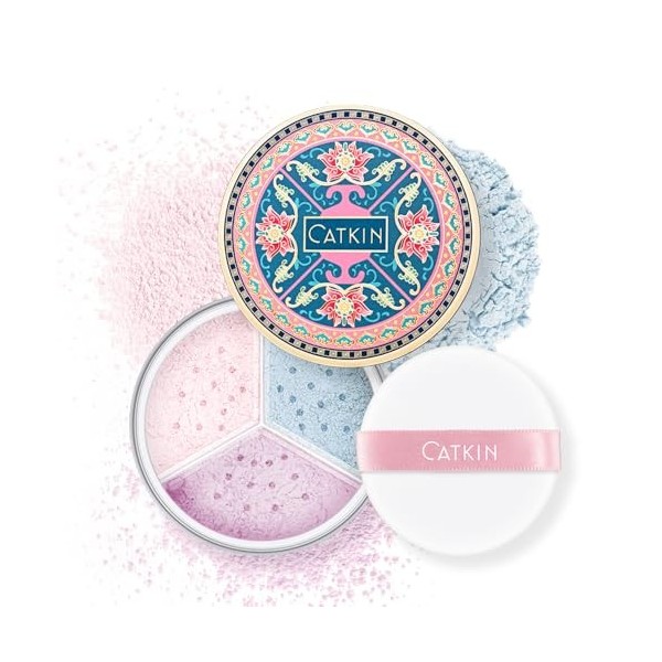 CATKIN Loose Setting Powder, Poudre Libre, Poudre Matifiante, Absorption de lExcès de Sébum, Anti-Pores, Correcteur de Coule