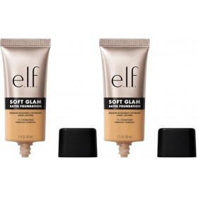 e.l.f. Fond de teint Soft Glam, couverture moyenne, fond de teint durable et à construire pour une finition lisse, satinée, v