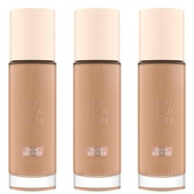 Catrice Soft Glam - Lot de 3 filtres liquides - Base n° 030 - Nude - Nourrissant, naturel, brillant, radieux, végétalien, san
