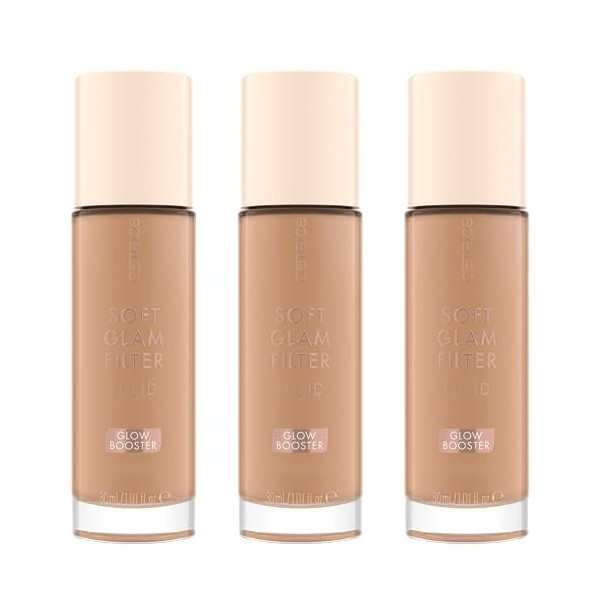 Catrice Soft Glam - Lot de 3 filtres liquides - Base n° 030 - Nude - Nourrissant, naturel, brillant, radieux, végétalien, san