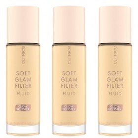 Catrice Soft Glam - Lot de 3 filtres liquides - Base n° 010 - Nude - Nourrissant, naturel, brillant, radieux, végétalien, san