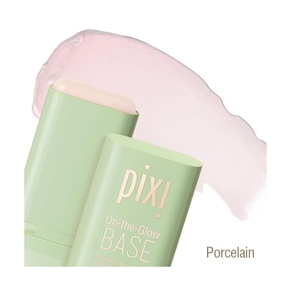 Pixi Beauty On-the-Glow Base | Fond de Teint Stick Hydratant | Teinte Porcelain: Très Claire, Ton Froid | 19 g / 0,6 oz