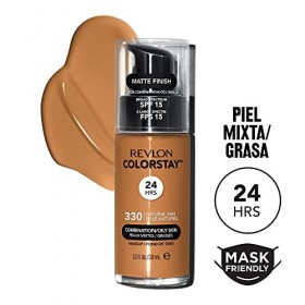 Revlon ColorStay - Fond de teint Longue Tenue 24H - Maquillage Teint et Soin Peaux Mixtes à Grasses - Formule Nourrissante et