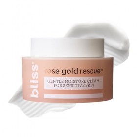 Bliss Rose Gold Rescue Moisturiser, Gentle Face Cream with Soothing Rose Water and Nourishing Colloidal Gold, For Sensitive S