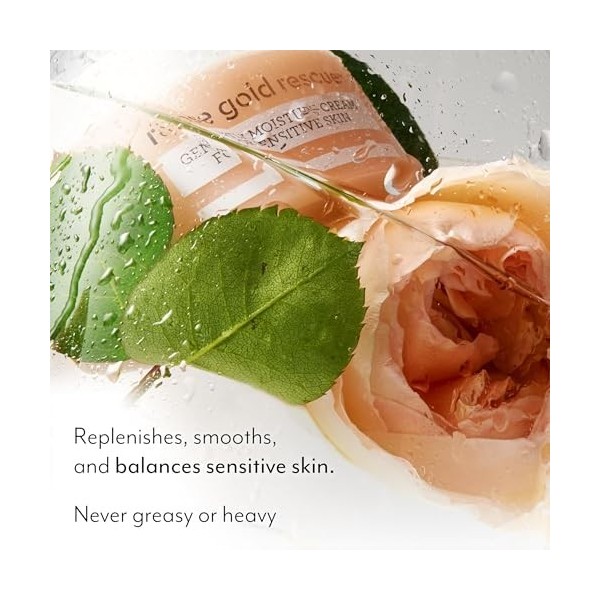 Bliss Rose Gold Rescue Moisturiser, Gentle Face Cream with Soothing Rose Water and Nourishing Colloidal Gold, For Sensitive S