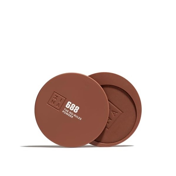 3INA MAKEUP - The No-Rules Powder 688 - Marron foncé - Poudre Compacte 3 en 1 Marron foncé Yeux Lèvres et Joues - Poudre avec