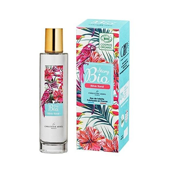 Christine Arbel Paris Coffret Parfum Femme Story Bio Rêve Floral + 1 Brosse à Cheveux en Bois certifié BIO COSMOS ORGANIC