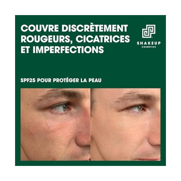 Shakeup Cosmetics Hydratant Teinté Homme, Maquillage Végan pour Hommes, Couvrance Naturelle contre Rougeurs & Imperfections, 