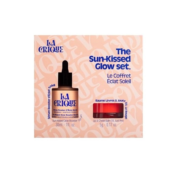 Coffret Maquillage - Sérum Bronzer Éclat Soleil & Baume Lèvres et Joues - Coffret Cadeau - Acide Hyaluronique & Vitamine C –