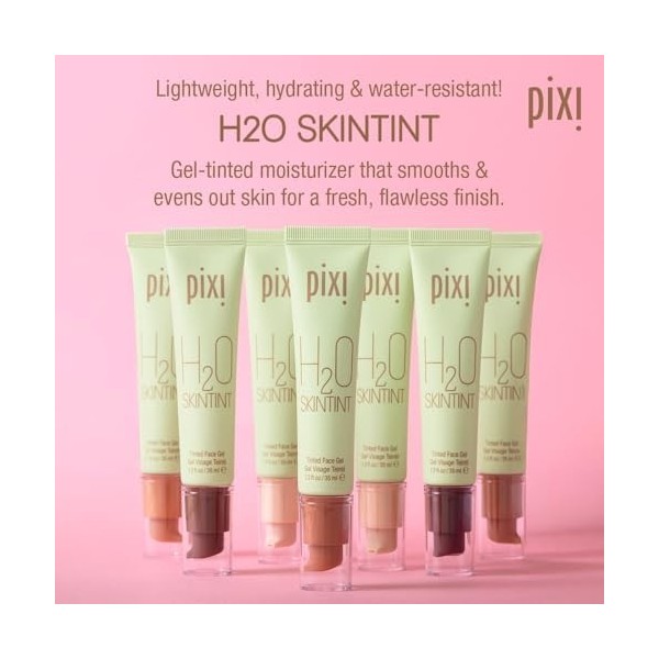 Pixi Beauty H2O SkinTint | Gel Teinté Hydratant | Texture Légère et Résistante à l’Eau | Unifie le Teint et Réduit les Rougeu