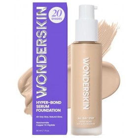 Fond de Teint Sérum Wonderskin Hyper Bond Tenue 24H – Imperméable, Sans Transfert, Maquillage Longue Tenue avec Niacinamide &
