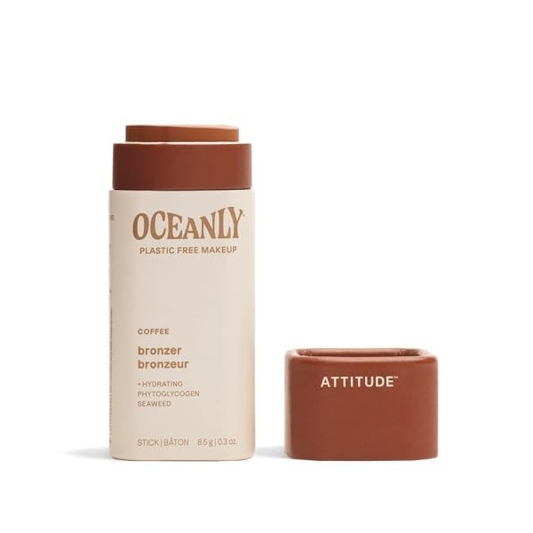 ATTITUDE Oceanly Bronzeur, EWG Verified, Phtyoglycogène Hydratant, Ingrédients dOrigine Naturelle, Maquillage Végane, Coffee