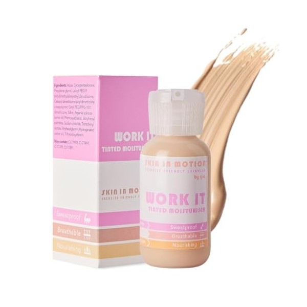 Skin in Motion | Work It Hydratant teinté nourrissant avec couverture à construire longue durée | Hydratant teinté hydratant 