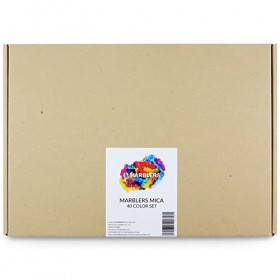 MARBLERS Lot de 40 colorants en poudre de mica | Qualité cosmétique | Pigment de résine époxy | Teinture | Non toxique, végét