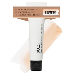 Mii Cosmetics Skin Secret Crème hydratante teintée SPF25 Teinte fluide ultra légère avec micro pigments encapsulés pour un éc