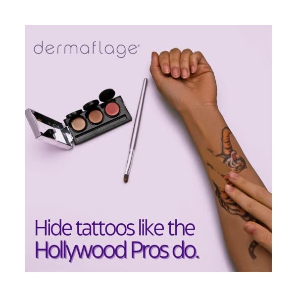 Dermaflage Maquillage imperméable pour tatouage 3 couleurs + pinceau 6,9 g